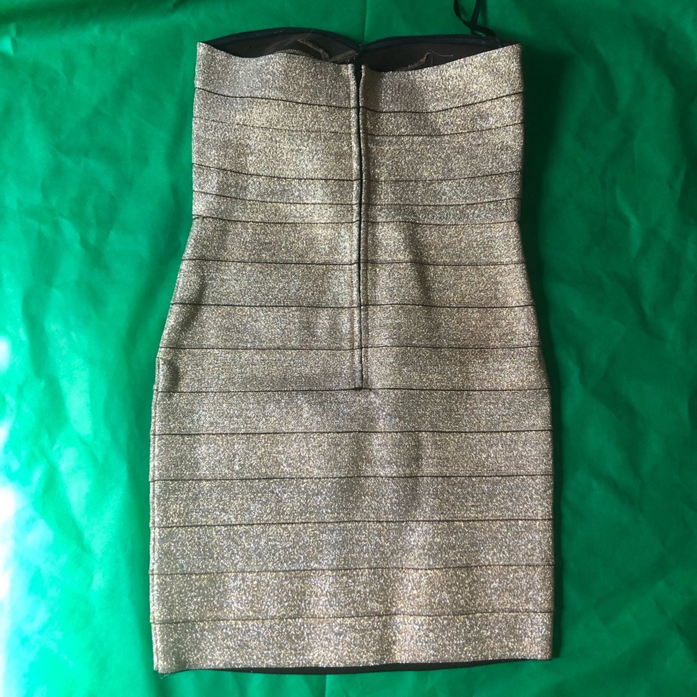 Small Strapless Gold Dress